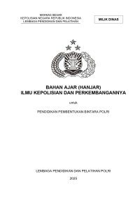 ILMU KEPOLISIAN DAN PERKEMBANGANNYA